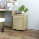 skab med hjul 45x38x54 cm konstrueret træ sonoma-eg
