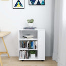 rulleskab 60x35x75 cm konstrueret træ hvid