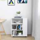 rulleskab 60x35x75 cm konstrueret træ hvid