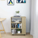 skab med hjul 60x35x75 cm konstrueret træ sonoma-eg