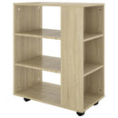 skab med hjul 60x35x75 cm konstrueret træ sonoma-eg