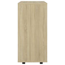 skab med hjul 60x35x75 cm konstrueret træ sonoma-eg