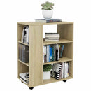 skab med hjul 60x35x75 cm konstrueret træ sonoma-eg