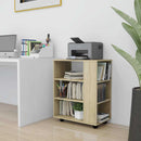 skab med hjul 60x35x75 cm konstrueret træ sonoma-eg