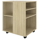 skab med hjul 60x53x72 cm konstrueret træ sonoma-eg
