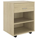 skab med hjul 46x36x59 cm konstrueret træ sonoma-eg