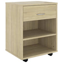 skab med hjul 46x36x59 cm konstrueret træ sonoma-eg