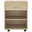 skab med hjul 46x36x59 cm konstrueret træ sonoma-eg