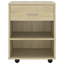skab med hjul 46x36x59 cm konstrueret træ sonoma-eg