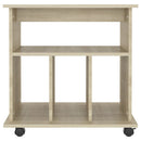 skab med hjul 60x45x60 cm konstrueret træ sonoma-eg