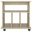 skab med hjul 60x45x60 cm konstrueret træ sonoma-eg