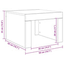 sofabord 50x50x35 cm konstrueret træ hvid