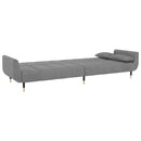 2-personers sovesofa med 2 puder fløjl lysegrå