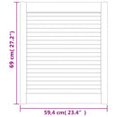 skabslåge 69x59,4 cm lameldesign massivt fyrretræ