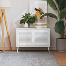 skabslåger 2 stk. 39,5x39,4 cm lameldesign massivt fyr hvid