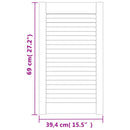skabslåge 69x39,4 cm lameldesign massivt fyrretræ hvid
