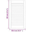 skabslåger 4 stk. 69x39,4 cm lameldesign massivt fyr hvid