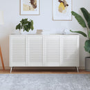 skabslåger 4 stk. 69x39,4 cm lameldesign massivt fyr hvid
