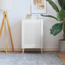 skabslåge 69x49,4 cm lameldesign massivt fyrretræ hvid