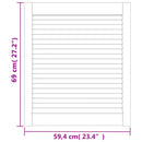 skabslåger 2 stk. 69x59,4 cm lameldesign massivt fyr hvid