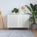skabslåger 2 stk. 69x59,4 cm lameldesign massivt fyr hvid