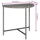 havebord 80x50x75 cm polyrattan grå