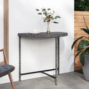 havebord 80x50x75 cm polyrattan grå