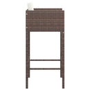 barstole 2 stk. med hynder polyrattan brun