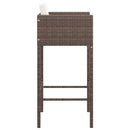 barstole 4 stk. med hynder polyrattan brun