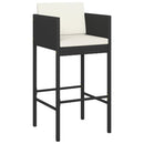 barstole med hynder 4 stk. polyrattan sort