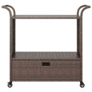barvogn med skuffe 100x45x97 cm polyrattan brun