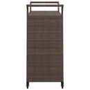 barvogn med skuffe 100x45x97 cm polyrattan brun