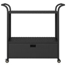 barvogn med skuffe 100x45x97 cm polyrattan sort