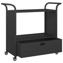 barvogn med skuffe 100x45x97 cm polyrattan sort