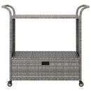 barvogn med skuffe 100x45x97 cm polyrattan grå
