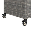 barvogn med skuffe 100x45x97 cm polyrattan grå