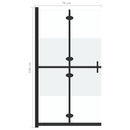 foldbar brusevæg 70x190 cm halvt matteret sikkerhedsglas