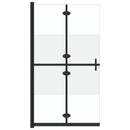 foldbar brusevæg 80x190 cm halvt matteret sikkerhedsglas