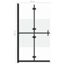 foldbar brusevæg 80x190 cm halvt matteret sikkerhedsglas