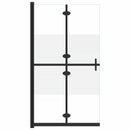 foldbar brusevæg 100x190 cm halvt matteret sikkerhedsglas