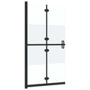 foldbar brusevæg 100x190 cm halvt matteret sikkerhedsglas