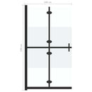 foldbar brusevæg 100x190 cm halvt matteret sikkerhedsglas