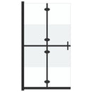 foldbar brusevæg 120x190 cm halvt matteret sikkerhedsglas