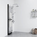 foldbar brusevæg 120x190 cm halvt matteret sikkerhedsglas