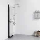 foldbar brusevæg 90x190 cm matteret sikkerhedsglas