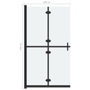 foldbar brusevæg 100x190 cm matteret sikkerhedsglas