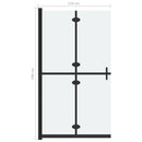 foldbar brusevæg 110x190 cm matteret sikkerhedsglas