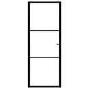 indvendig dør 76x201,5 cm sikkerhedsglas og aluminium sort