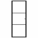 indvendig dør 93x201,5 sikkerhedsglas og aluminium sort
