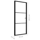 indvendig dør 93x201,5 sikkerhedsglas og aluminium sort